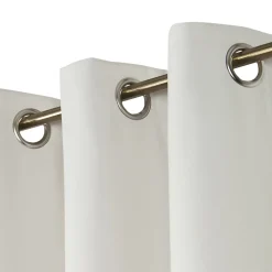 Rideau occultant thermique à œillets effet tissé gris clair L.260 x l.140cm, GoodHome Vestris
