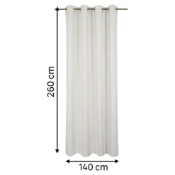Rideau occultant thermique à œillets effet tissé gris clair L.260 x l.140cm, GoodHome Vestris