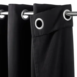 Rideau occultant thermique Vestris GoodHome noir L.260 x l.140 cm