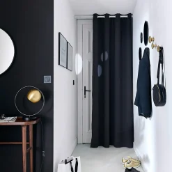 Rideau occultant thermique Vestris GoodHome noir L.260 x l.140 cm