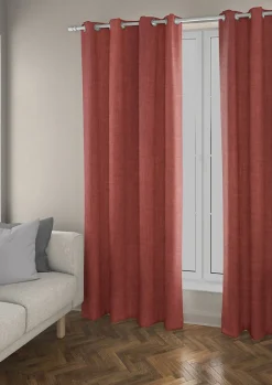 Rideau occultant thermique Tundra Ornami orange terracotta l.140 x h.240 cm
