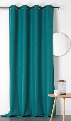 Rideau occultant thermique Boreal Linder bleu L.260 x l.140 cm