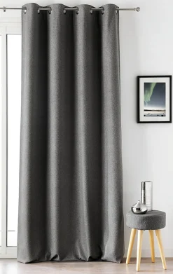 Rideau occultant thermique Boreal Linder gris L.260 x l.140 cm