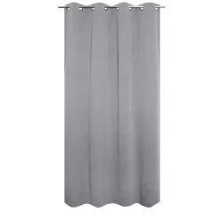 Rideau occultant thermique à oeillets gris clair L.240 x l.135cm, JBY Creation