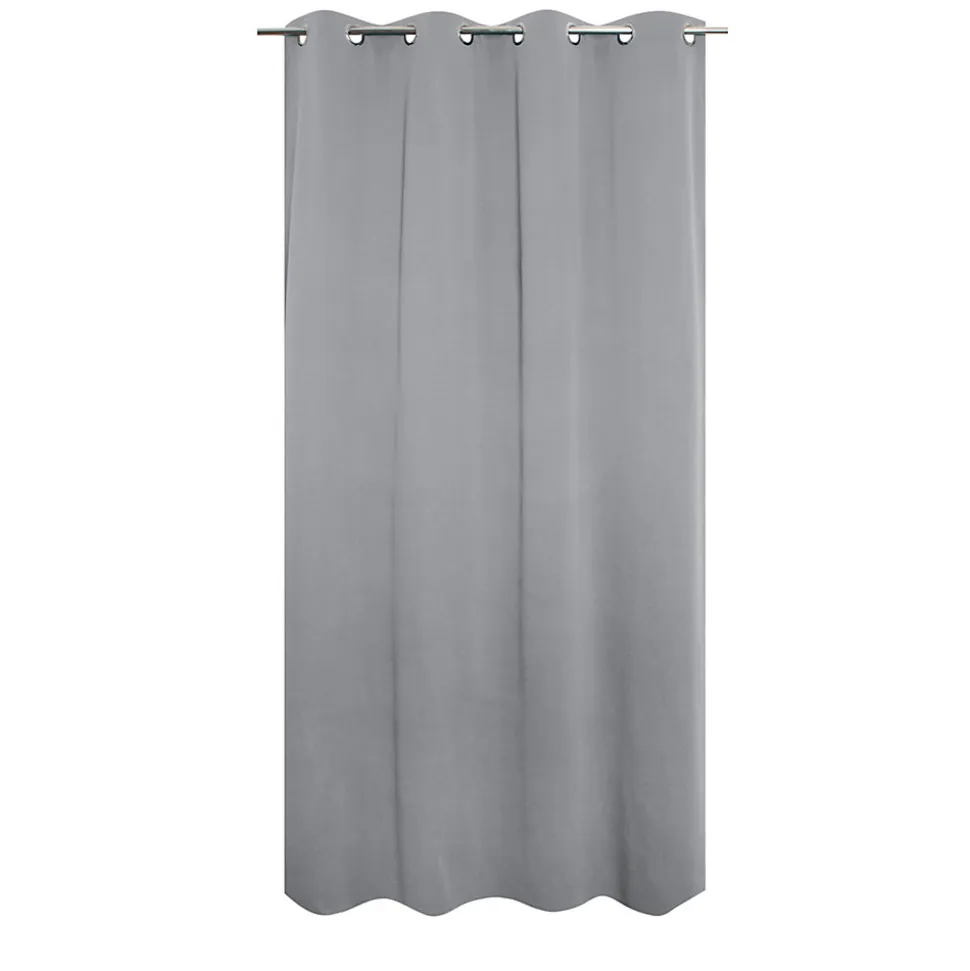 Rideau occultant thermique à oeillets gris clair L.240 x l.135cm, JBY Creation