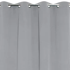 Rideau occultant thermique à oeillets gris clair L.240 x l.135cm, JBY Creation