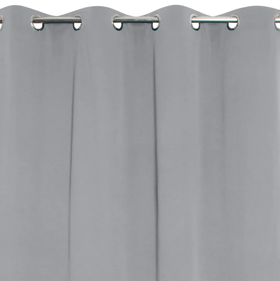 Rideau occultant thermique à oeillets gris clair L.240 x l.135cm, JBY Creation