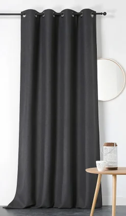 Rideau occultant thermique Boreal Linder anthracite L.280 x l.140 cm