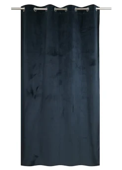 Rideau occultant thermique à œillets velours bleu L.240 x l.140cm