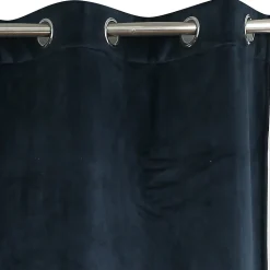 Rideau occultant thermique à œillets velours bleu L.240 x l.140cm