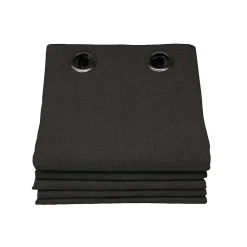 Rideau Occultant Total Effet Lin Oeillets Gris MC713 130 x 260 (LxH)