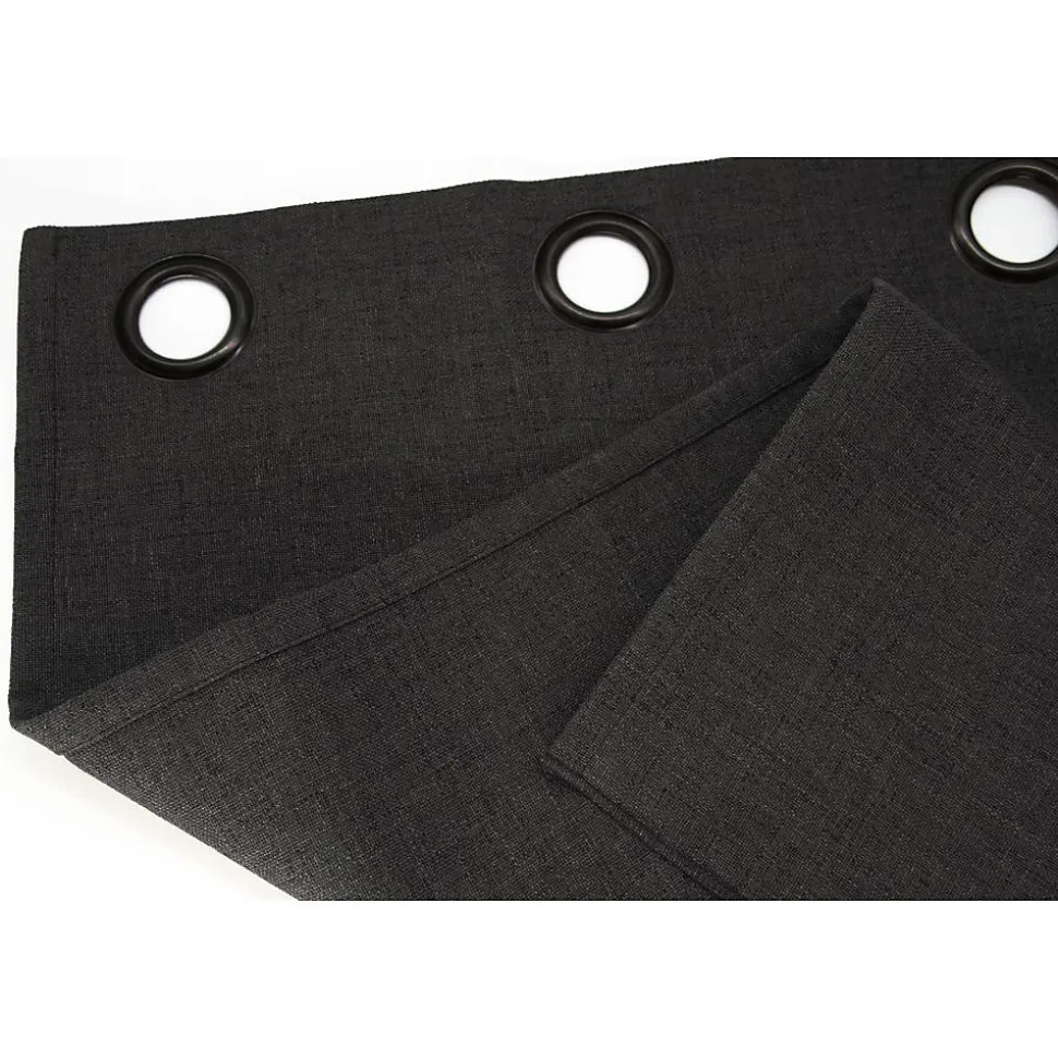Rideau Occultant Total Effet Lin Oeillets Gris MC713 130 x 260 (LxH)