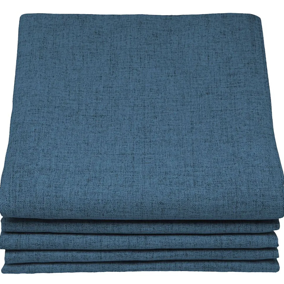 Rideau Occultant Total Effet Lin Galon fronceur Bleu MC56 130 x 260 (LxH)