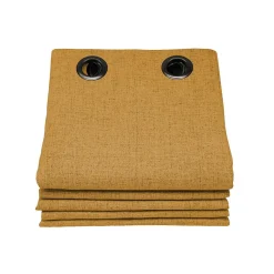 Rideau Occultant Total Effet Lin Oeillets Jaune MC215 130 x 260 (LxH)