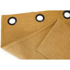 Rideau Occultant Total Effet Lin Oeillets Jaune MC215 130 x 260 (LxH)
