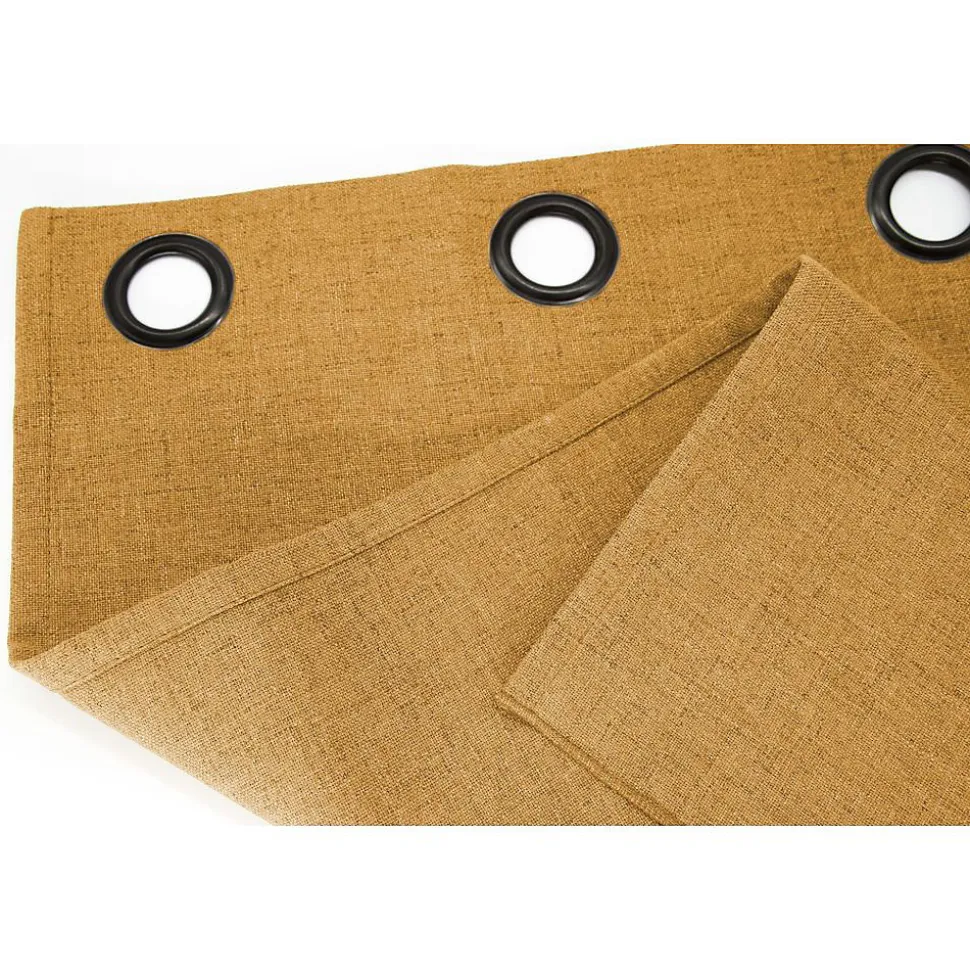 Rideau Occultant Total Effet Lin Oeillets Jaune MC215 130 x 260 (LxH)