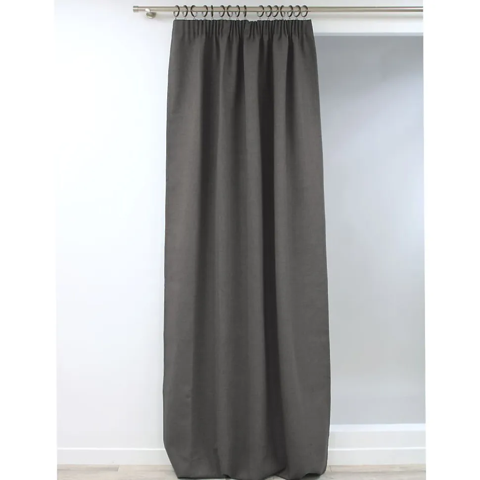 Rideau Occultant Total Effet Lin Galon fronceur Gris MC740 130 x 260 (LxH)