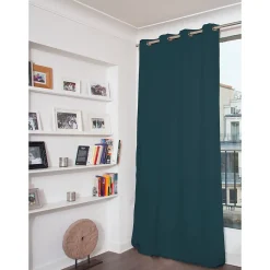 Rideau Occultant Total Velours Oeillets Bleu MC56 135 x 260 (LxH)