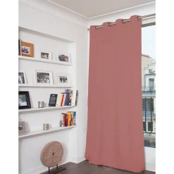 Rideau Occultant Total Velours Oeillets Rose MC343 135 x 260 (LxH)