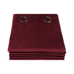 Rideau Occultant Total Velours Oeillets Rouge MC214 135 x 260 (LxH)
