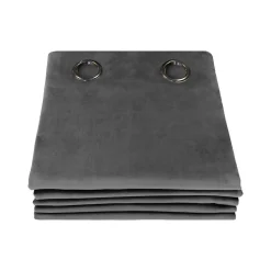Rideau Occultant Total Velours Oeillets Gris MC09 135 x 260 (LxH)