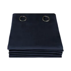 Rideau Occultant Total Velours Oeillets Bleu MC412 135 x 260 (LxH)