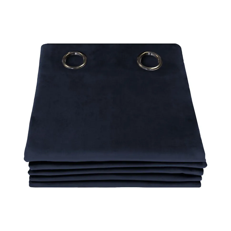 Rideau Occultant Total Velours Oeillets Bleu MC412 135 x 260 (LxH)
