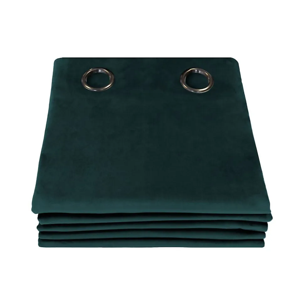 Rideau Occultant Total Velours Oeillets Vert MC228 135 x 260 (LxH)