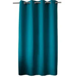 Rideau occultant uni avec 8 œillets (140x180 cm - Bleu Canard)