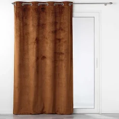 Rideau occutant 140 x 240 cm en velours relief Analia Camel
