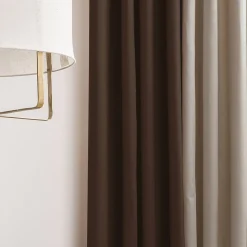 Rideau oeillets coton recyclé taupe 135x250