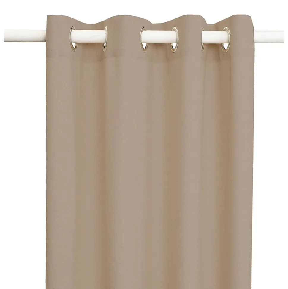 Rideau oeillets coton recyclé taupe 135x250