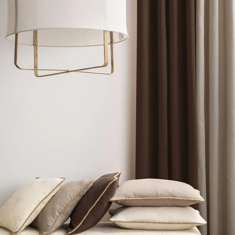 Rideau oeillets coton recyclé taupe 135x250