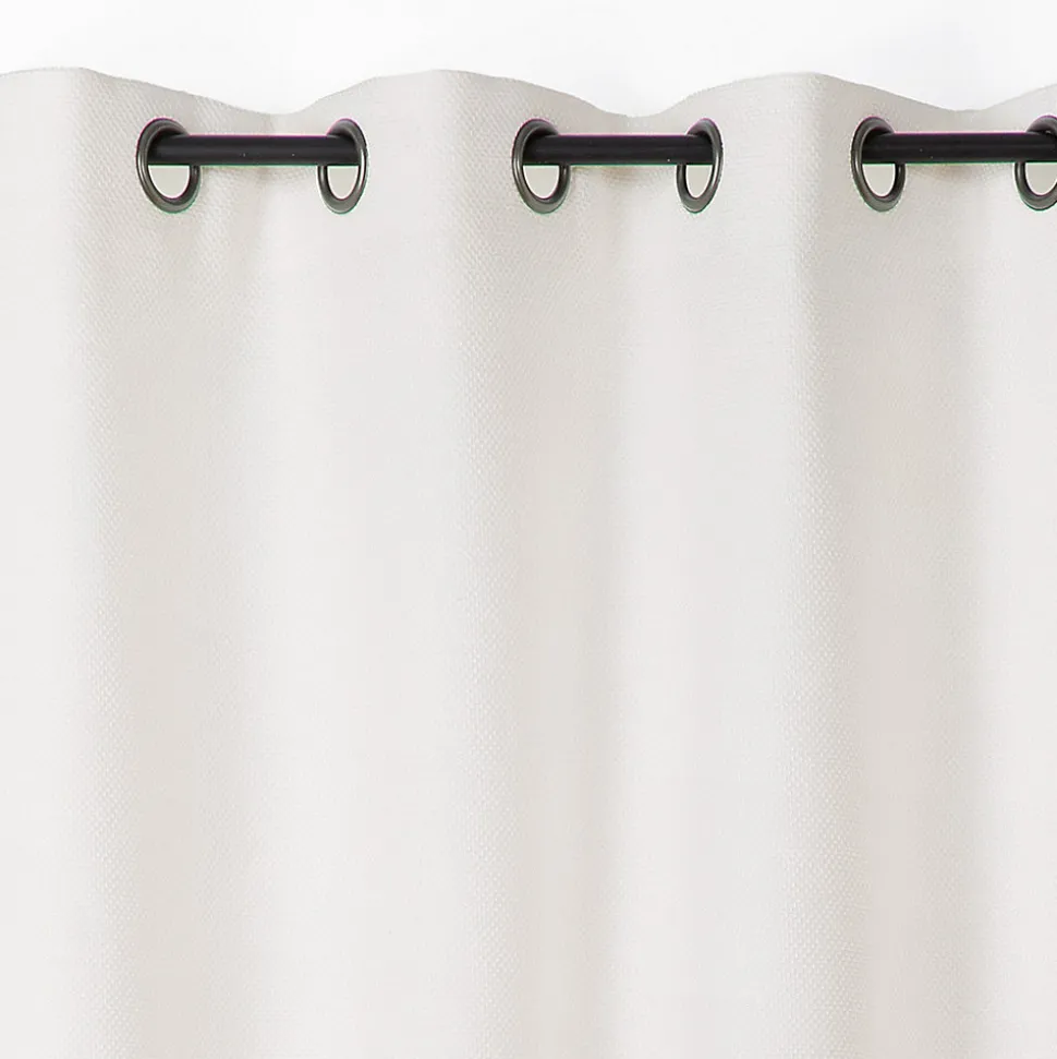Rideau phonique coton et chanvre tressage naturel (140x240 cm - Blanc)