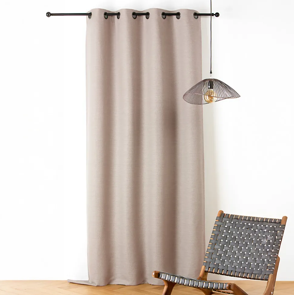 Rideau phonique coton et chanvre tressage naturel (140x240 cm - Ecru)