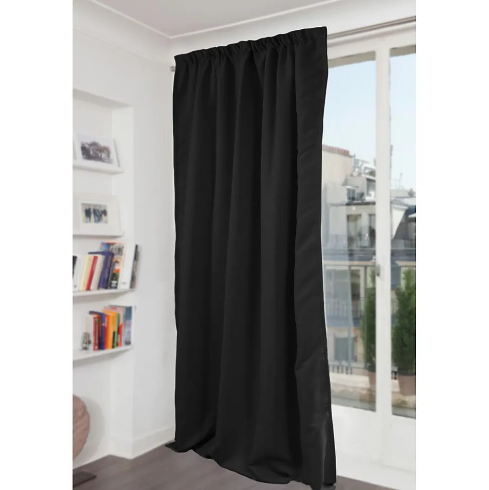 Rideau phonique Galon fronceur - Noir MC710 140 x 260 (LxH) MOONDREAM
