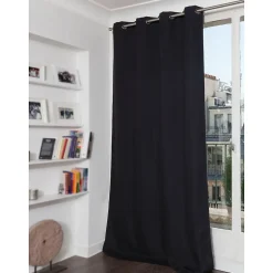 Rideau phonique Oeillets - Noir MC710 140 x 260 (LxH) MOONDREAM