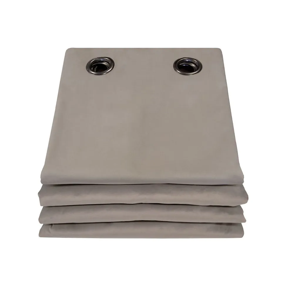 Rideau phonique séparateur pièce Oeillet + bas ourlet Gris MC740 135 x 250 (LxH)