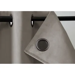 Rideau phonique séparateur pièce Oeillet + bas ourlet Gris MC740 135 x 250 (LxH)