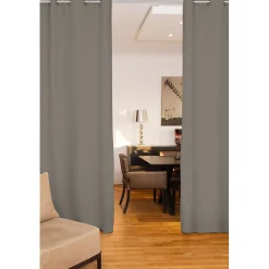Rideau phonique séparateur pièce Oeillet + bas ourlet Gris MC740 135 x 250 (LxH)