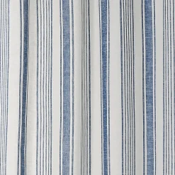 Rideau rayé toile à matelas bleu - 145x265cm - Bleu
