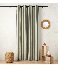 Rideau "Sunset" en coton recyclé 145 x 280 cm - 145x280cm - Vert kaki