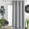Rideau tamisant - - Effet tissé (140x260 cm - Gris clair)
