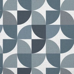 Rideau tamisant à œillets effet flammé Peca imprimé géométrique bleu marine H.260 x l.140cm GoodHome