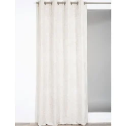 Rideau tamisant à œillets effet jacquard Olbia beige H.260 x l.140cm Rocle