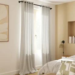 Rideau tamisant à œillets effet jacquard Jind beige H.260 x l.140cm GoodHome