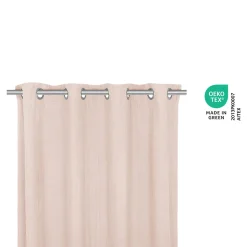 Rideau tamisant à œillets effet gaze de coton rose nude H.260 x l.140cm GoodHome Jalna