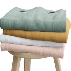 Rideau tamisant à œillets effet gaze de coton rose nude H.260 x l.140cm GoodHome Jalna