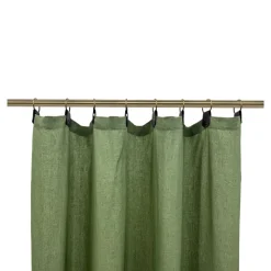 Rideau tamisant à œillets en lin Ambala vert kaki clair H.260 x l.140cm GoodHome