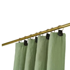 Rideau tamisant à œillets en lin Ambala vert kaki clair H.260 x l.140cm GoodHome
